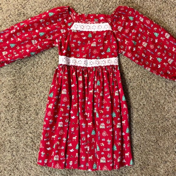 Handmade Christmas Dress Girls 6? Used - Picture 4 of 6